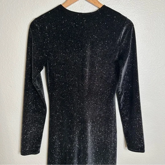 reformation glitter dress Camille Rowe x Reformation Bevelyn rose gold sequin dress NEW UK6